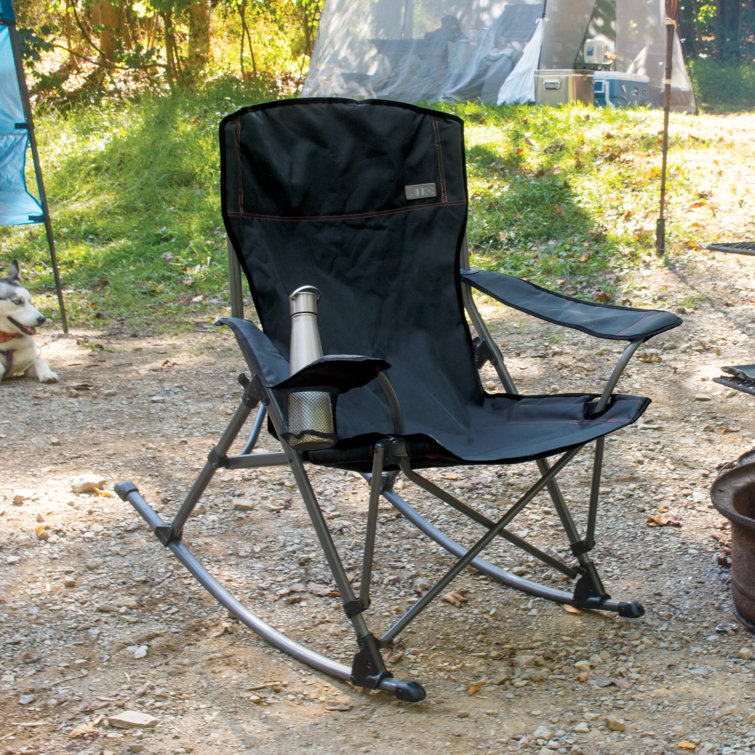 Camping rocking chair with cup online holder